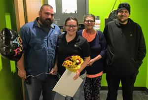 Shannon Jones with her husband, mother and brother. 